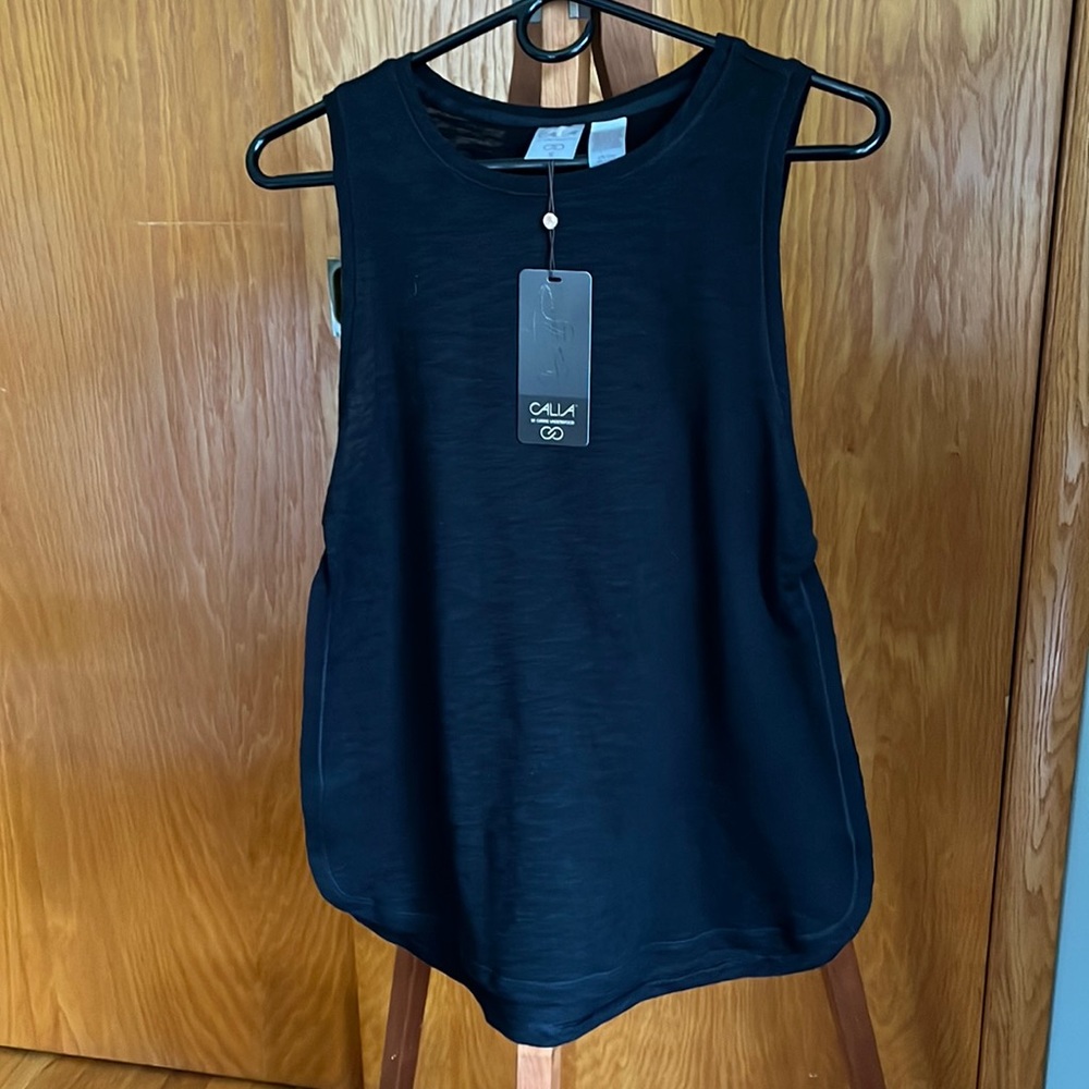 Calia by Carrie Underwood Muscle Twist Tank, Pure Black, Size Small, New w/tags